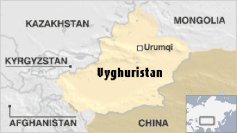 Uyghuristan Map